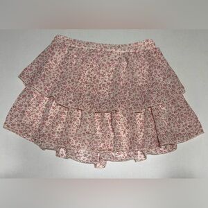 Altar'd State Pink Floral Mini Skirt